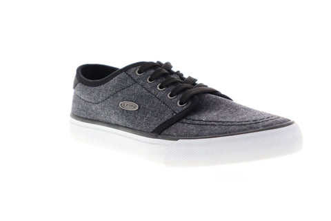 Lugz Rivington Mens Black Canvas Low Top Lace Up Lifestyle Sneakers Shoes