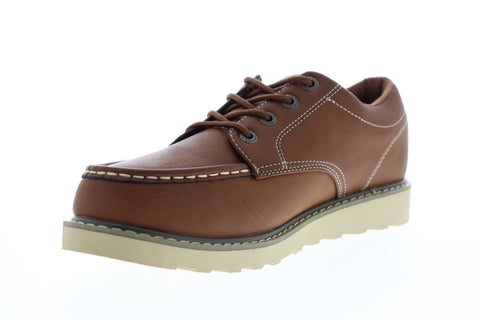 Lugz Roamer LO MROALGV-2013 Mens Brown Leather Low Top Plain Toe Oxfords Shoes
