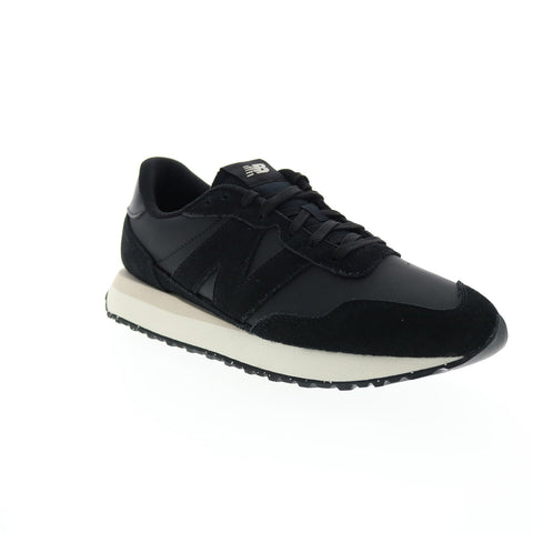 New Balance 574 MS237SD Mens Black Leather Lifestyle Sneakers Shoes