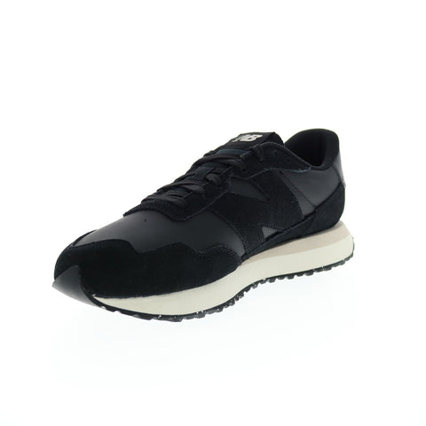 New Balance 574 MS237SD Mens Black Leather Lifestyle Sneakers Shoes