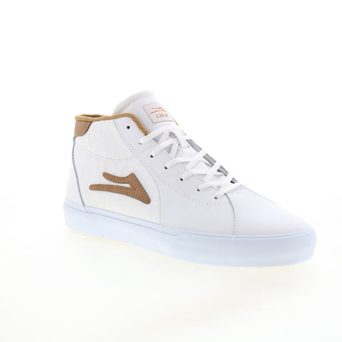 Lakai Flaco II Mid MS3220113A00 Mens White Skate Inspired Sneakers Shoes