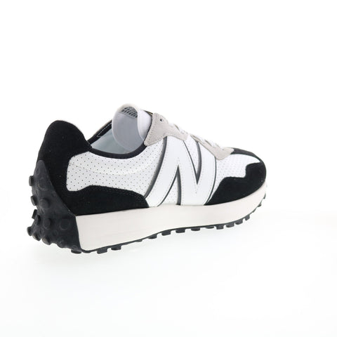 New Balance 327 MS327NI Mens Black Leather Lace Up Lifestyle Sneakers Shoes