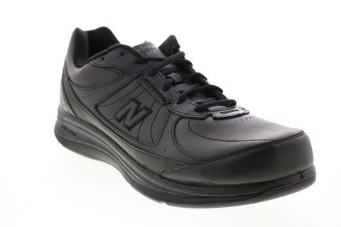 New Balance 577 MW577BK Mens Black Narrow Leather Athletic Walking Shoes