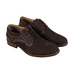 Steve Madden Mychel Mens Brown Nubuck Leather Casual Lace Up Oxfords Shoes