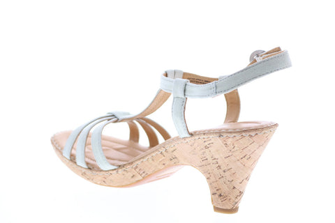 Born Crown Myndy N07201 Womens White Suede Hook & Loop Slingback Sandals Shoes