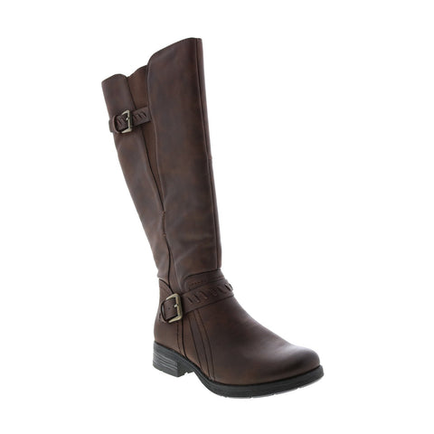 Earth Origins Nadeen Womens Brown Leather Zipper Knee High Boots