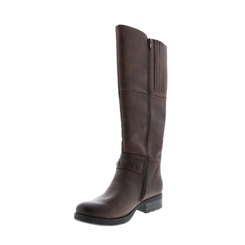 Earth Origins Nadeen Womens Brown Leather Zipper Knee High Boots