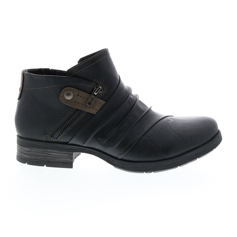 Earth Origins Natalie Womens Black Leather Zipper Chelsea Boots