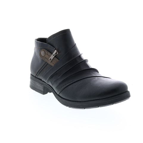 Earth Origins Natalie Womens Black Leather Zipper Chelsea Boots