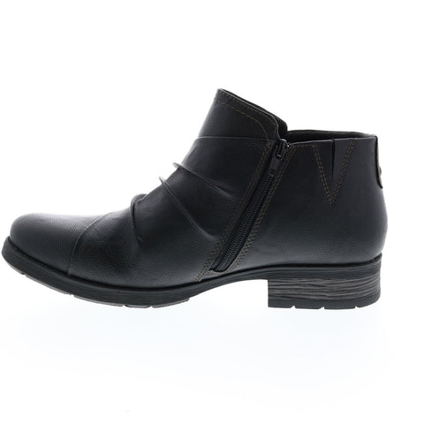 Earth Origins Natalie Womens Black Leather Zipper Chelsea Boots