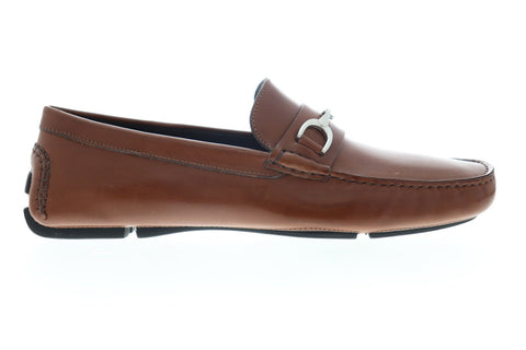 Bruno Magli Nestor NESTOR Mens Brown Leather Dress Slip On Loafers Shoes