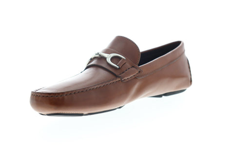 Bruno Magli Nestor NESTOR Mens Brown Leather Dress Slip On Loafers Shoes