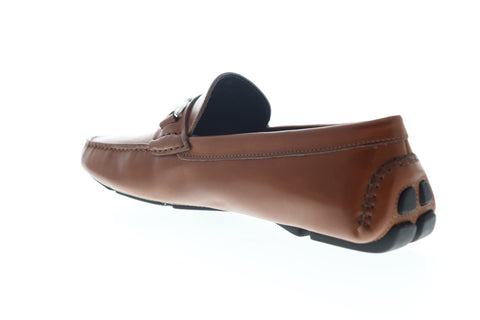 Bruno Magli Nestor NESTOR Mens Brown Leather Dress Slip On Loafers Shoes