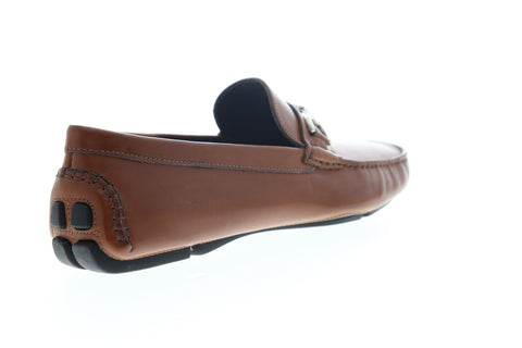 Bruno Magli Nestor NESTOR Mens Brown Leather Dress Slip On Loafers Shoes