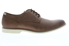 Steve Madden Newcastle Mens Brown Leather Casual Lace Up Oxfords Shoes