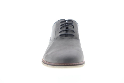 Steve Madden Niklas Mens Gray Leather & Canvas & Canvas Dress Lace Up Oxfords Shoes