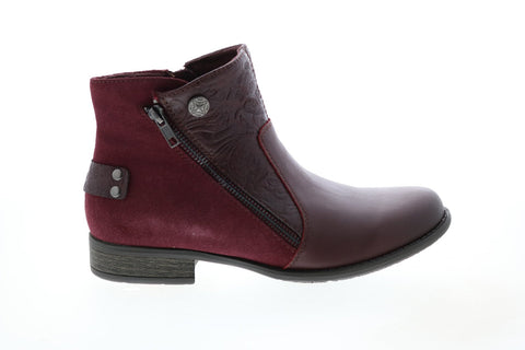 Earth Origins Navigate Noah Womens Purple Leather Zipper Chelsea Boots