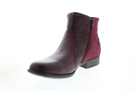 Earth Origins Navigate Noah Womens Purple Leather Zipper Chelsea Boots