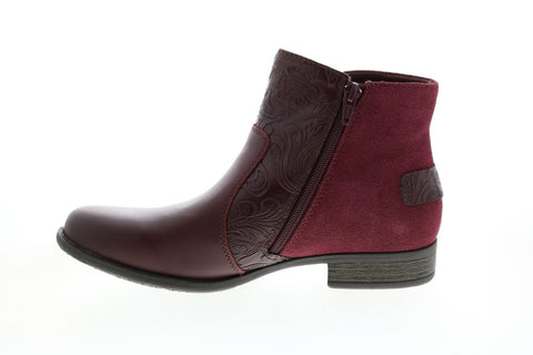 Earth Origins Navigate Noah Womens Purple Leather Zipper Chelsea Boots