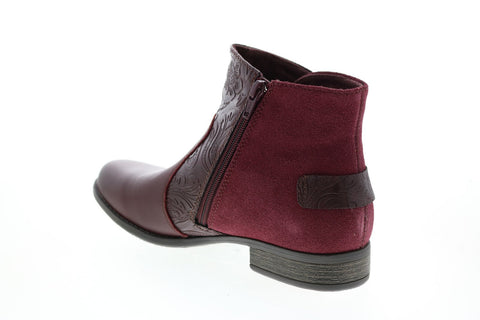 Earth Origins Navigate Noah Womens Purple Leather Zipper Chelsea Boots