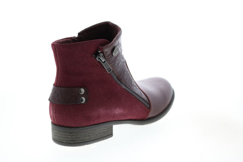 Earth Origins Navigate Noah Womens Purple Leather Zipper Chelsea Boots