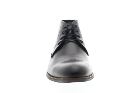 Steve Madden Noland Mens Black Leather Casual Dress Lace Up Chukkas Shoes