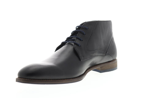 Steve Madden Noland Mens Black Leather Casual Dress Lace Up Chukkas Shoes