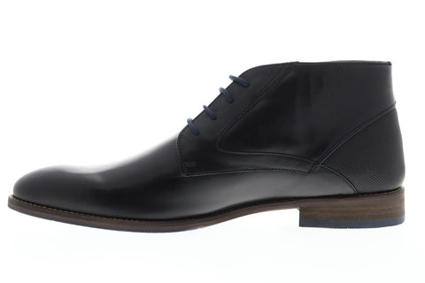 Steve Madden Noland Mens Black Leather Casual Dress Lace Up Chukkas Shoes