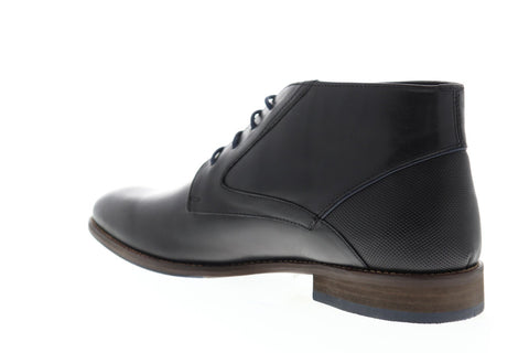 Steve Madden Noland Mens Black Leather Casual Dress Lace Up Chukkas Shoes