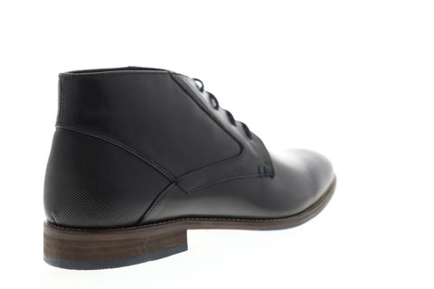 Steve Madden Noland Mens Black Leather Casual Dress Lace Up Chukkas Shoes