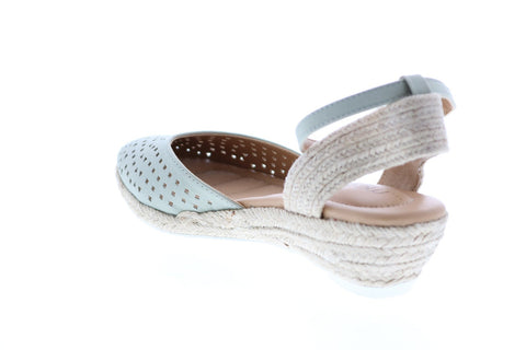 Me Too Norina NORINA8 Womens Blue Leather Hook & Loop Strap Sandals Shoes