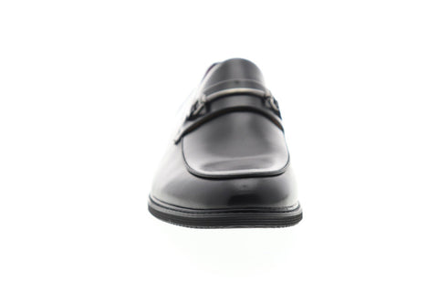 Steve Madden Noris Mens Black Leather Dress Slip On Loafers Shoes