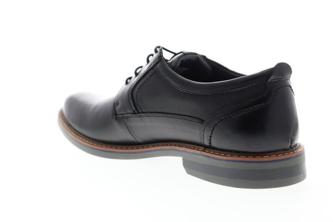 Steve Madden Oakes Mens Black Leather Casual Lace Up Oxfords Shoes