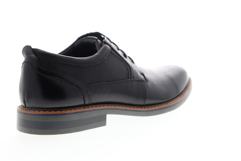 Steve Madden Oakes Mens Black Leather Casual Lace Up Oxfords Shoes