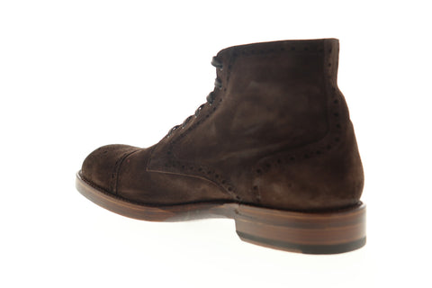 Bruno Magli Octavio Mens Brown Suede High Top Lace Up Wingtip Casual Dress Boots