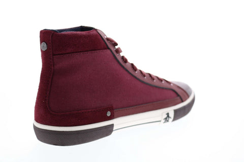 Original Penguin Lane OP100304M Mens Red Canvas High Top Sneakers Shoes