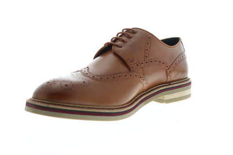 Original Penguin Bart 2 OP100521M Mens Brown Leather Wingtip Oxfords Shoes
