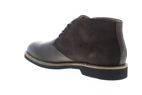 Original Penguin Lex Shiitake OP100626M Mens Brown Leather Lace Up Chukkas Boots