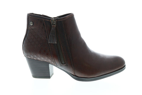 Earth Osprey Leather Zip Womens Brown Leather Ankle & Booties Boots