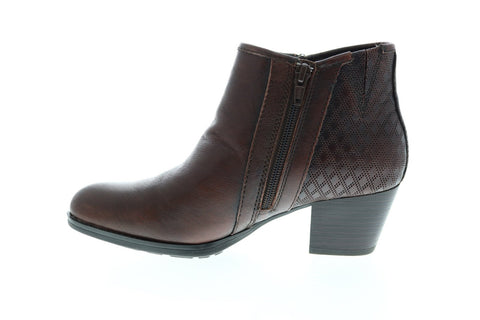 Earth Osprey Leather Zip Womens Brown Leather Ankle & Booties Boots