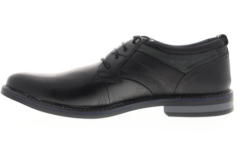 Steve Madden Ossum Mens Black Leather Casual Lace Up Oxfords Shoes