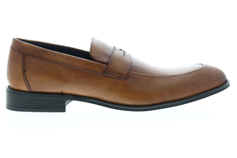 Steve Madden P-Bettzz Mens Brown Leather Casual Slip On Loafers Shoes