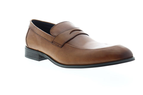 Steve Madden P-Bettzz Mens Brown Leather Casual Slip On Loafers Shoes