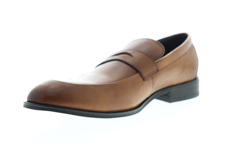 Steve Madden P-Bettzz Mens Brown Leather Casual Slip On Loafers Shoes