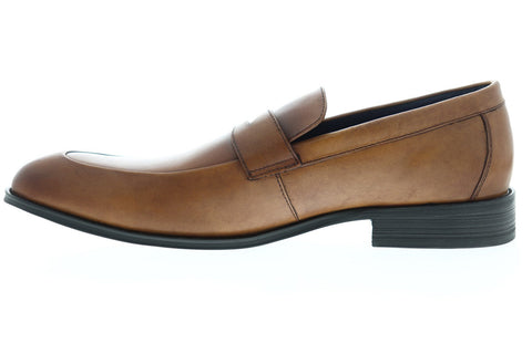 Steve Madden P-Bettzz Mens Brown Leather Casual Slip On Loafers Shoes