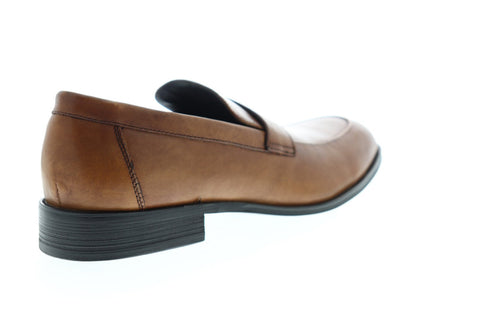 Steve Madden P-Bettzz Mens Brown Leather Casual Slip On Loafers Shoes