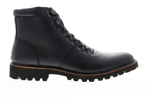 Steve Madden P-Bolmer Mens Black Leather Lace Up Hiking Boots Shoes