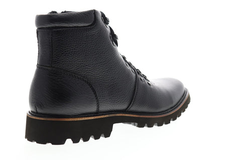 Steve Madden P-Bolmer Mens Black Leather Lace Up Hiking Boots Shoes