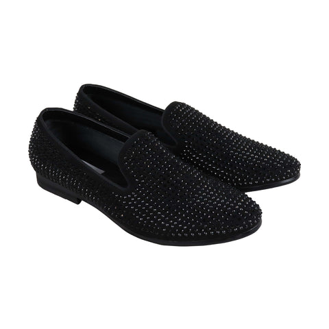 Steve Madden P-Diddz Mens Black Suede Casual Dress Slip On Loafers Shoes