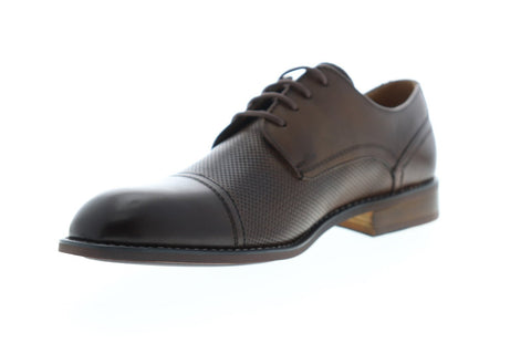 Steve Madden P-Dorian Mens Brown Leather Dress Lace Up Oxfords Shoes